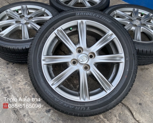 ล้อแม็ก Toyota Vios ตัวท็อป ขอบ 16 สีรมดำ พร้อมยาง 195-50-16 Bridgestone ปี14