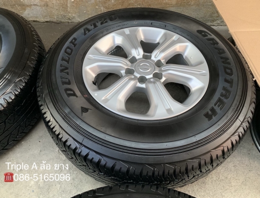 ล้อแม็ก 6รู114 Nissan Navara NP300 ขอบ 16 พร้อมยาง 255-70-16 Dunlop ปี 18 สภาพดี ดอกยางหนาปึก
