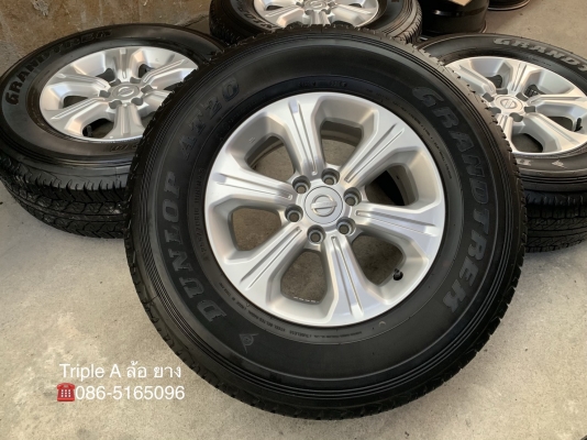 ล้อแม็ก 6รู114 Nissan Navara NP300 ขอบ 16 พร้อมยาง 255-70-16 Dunlop ปี 18 สภาพดี ดอกยางหนาปึก