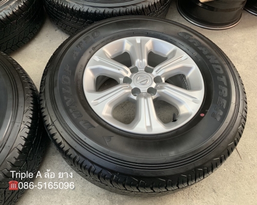 ล้อแม็ก 6รู114 Nissan Navara NP300 ขอบ 16 พร้อมยาง 255-70-16 Dunlop ปี 18 สภาพดี ดอกยางหนาปึก