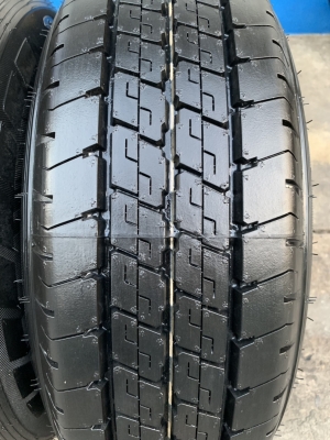 ล้อแม็ก 6รู139 ขอบ 15 สีฟ้าขอบเงา พร้อมยางใหม่ป้ายแดง 215-70-15 Dunlop ปลายปี 18