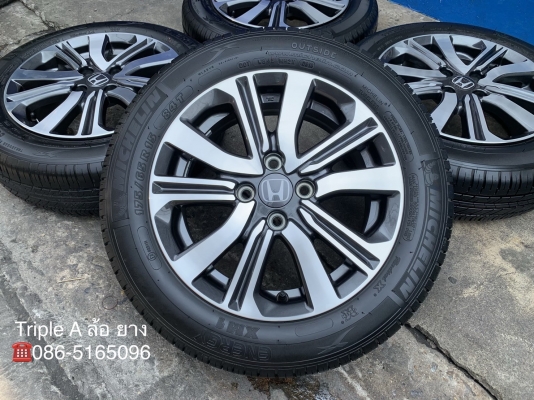 ล้อแม็กป้ายแดง Honda City ตัวท็อป ขอบ 15 พร้อมยางป้ายแดง 175-65-15 Michelin ปี 18 สวยกริ๊บ ดอกยางเต็มๆทุกเส้น