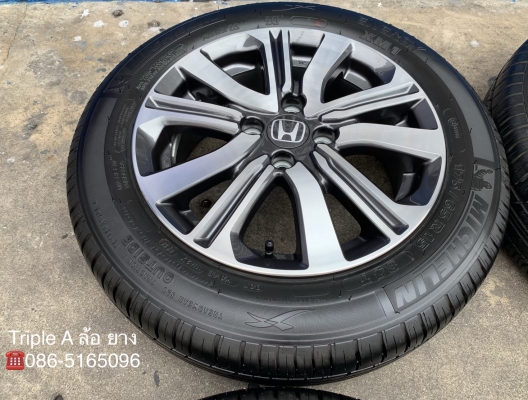ล้อแม็กป้ายแดง Honda City ตัวท็อป ขอบ 15 พร้อมยางป้ายแดง 175-65-15 Michelin ปี 18 สวยกริ๊บ ดอกยางเต็มๆทุกเส้น