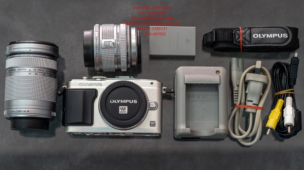 กล้อง Mirrorless OLYMPUS รุ่น E-PL5 LENS 14-42 MM. และ 40-150 MM ทีชาร์ท มีกระเป๋า สภาพใหม่