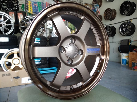 แม็กใหม te37 ขอบ 15 เลเซอร์ก้านหยอดน้ำเงิน ราคาถูก