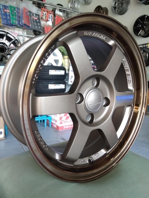 แม็กใหม te37 ขอบ 15 เลเซอร์ก้านหยอดน้ำเงิน ราคาถูก