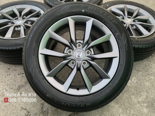 ล้อแม็กป้ายแดง Honda Civic FC 2019 ขอบ 16 สีเทากัน พร้อมยางใหม่ป้ายแดง 215-55-16 Dunlop ปี 19 สวยกริ๊บๆ ไม่ผ่านการใช้งาน