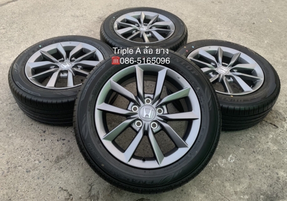 ล้อแม็กป้ายแดง Honda Civic FC 2019 ขอบ 16 สีเทากัน พร้อมยางใหม่ป้ายแดง 215-55-16 Dunlop ปี 19 สวยกริ๊บๆ ไม่ผ่านการใช้งาน