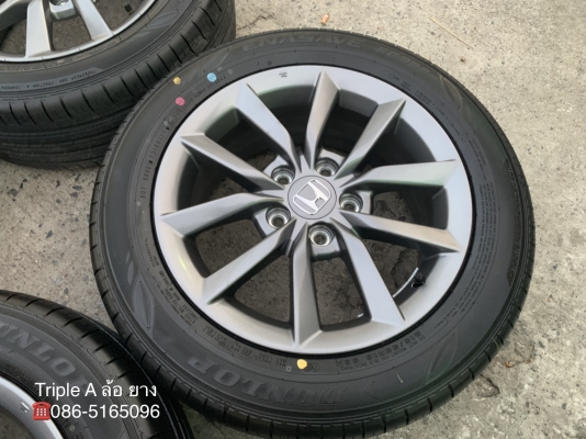 ล้อแม็กป้ายแดง Honda Civic FC 2019 ขอบ 16 สีเทากัน พร้อมยางใหม่ป้ายแดง 215-55-16 Dunlop ปี 19 สวยกริ๊บๆ ไม่ผ่านการใช้งาน