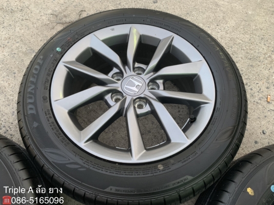 ล้อแม็กป้ายแดง Honda Civic FC 2019 ขอบ 16 สีเทากัน พร้อมยางใหม่ป้ายแดง 215-55-16 Dunlop ปี 19 สวยกริ๊บๆ ไม่ผ่านการใช้งาน