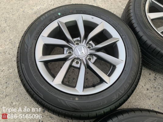 ล้อแม็กป้ายแดง Honda Civic FC 2019 ขอบ 16 สีเทากัน พร้อมยางใหม่ป้ายแดง 215-55-16 Dunlop ปี 19 สวยกริ๊บๆ ไม่ผ่านการใช้งาน