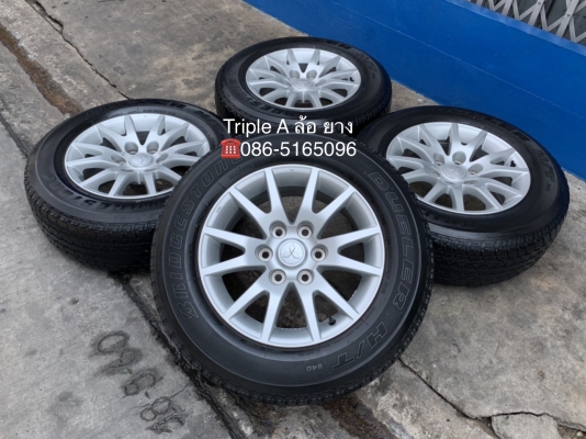 ล้อแม็ก Mitsu Pajero ขอบ17 (ลายก้ามปู) พร้อมยาง 245-65-17 Bridgestone ปี 13 แม็กสภาพดี ดอกยางหนา