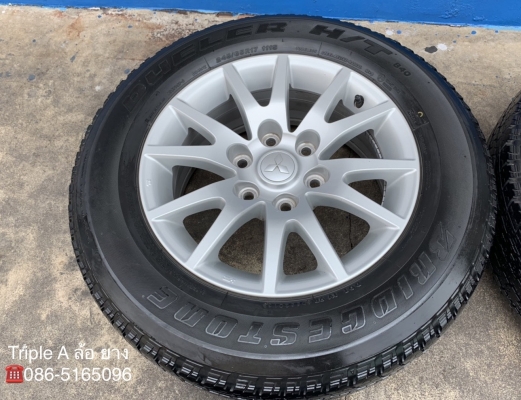 ล้อแม็ก Mitsu Pajero ขอบ17 (ลายก้ามปู) พร้อมยาง 245-65-17 Bridgestone ปี 13 แม็กสภาพดี ดอกยางหนา