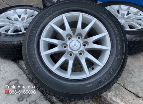 ล้อแม็ก Mitsu Pajero ขอบ17 (ลายก้ามปู) พร้อมยาง 245-65-17 Bridgestone ปี 13 แม็กสภาพดี ดอกยางหนา