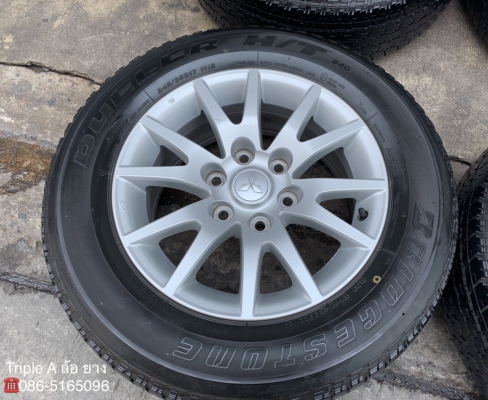 ล้อแม็ก Mitsu Pajero ขอบ17 (ลายก้ามปู) พร้อมยาง 245-65-17 Bridgestone ปี 13 แม็กสภาพดี ดอกยางหนา