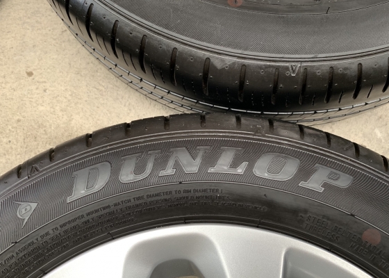 ล้อแม็ก Nissan March ขอบ 15 สีบอร์น พร้อมยาง 185-60-15 Dunlop ปี 18 แม็กสวย ดอกยางเต็มๆ