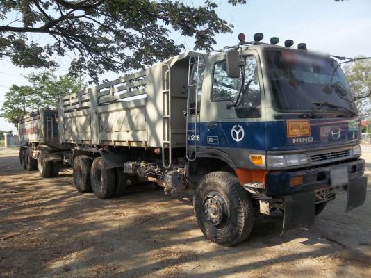 ขายด่วนรถบรรทุก10ล้อดั้มสองเพลาHINO 2Kกระบะดั้มปรีเนียมพร้อมลูกพ่วงสามเพลา