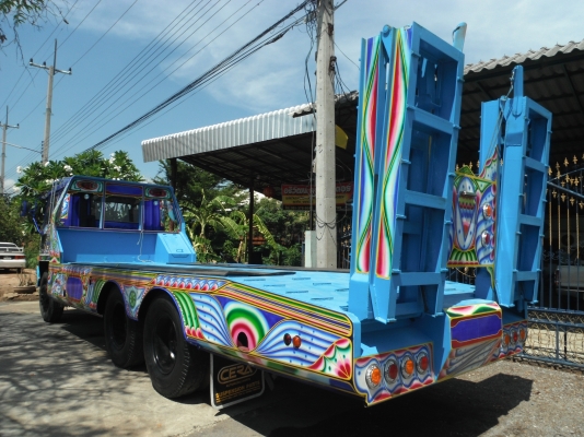 ขายรถเทรลเลอร์ 10 ล้อ MITSUBISHI FUSO 2 เพลา บรรทุกรถเกี่ยวข้าว หางเทรลเลอร์ต่อใหม่ ทำสีใหม่ (รถอยู่สุพรรณบุรี)
