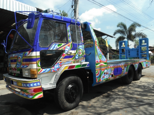 ขายรถเทรลเลอร์ 10 ล้อ MITSUBISHI FUSO 2 เพลา บรรทุกรถเกี่ยวข้าว หางเทรลเลอร์ต่อใหม่ ทำสีใหม่ (รถอยู่สุพรรณบุรี)