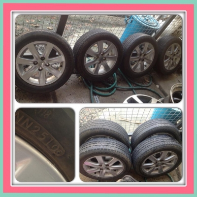 ขายแม็กซมือ2 ขอบ15 Toyota Vios 2 4/100 + ยางปี10 ราคา 4,500บ.ถูก