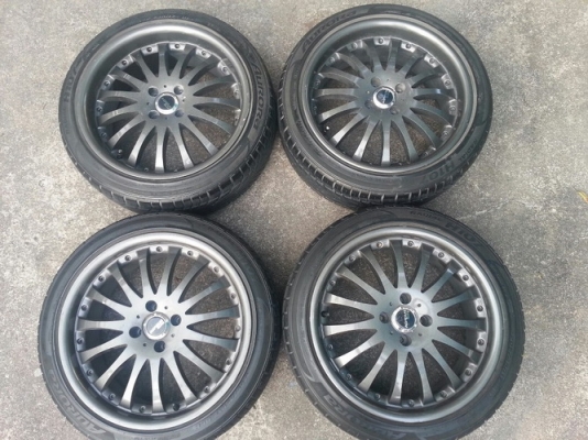 ล้อ17Advan 4รู100 กว้าง7.5ออฟ40 + ยาง Aurora 205/45/17 ปี09 ล้อ17Advan 4รู100 กว้าง7.5ออฟ40 + ยาง Aurora 205/45/17 ปี09