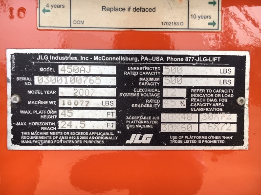 SALE!!  JLG 450AJ รถกระเช้า บูมลิฟต์ สูง 14เมตร นำเข้าจากอเมริกา โทร. 080-6565422 (หนิง)