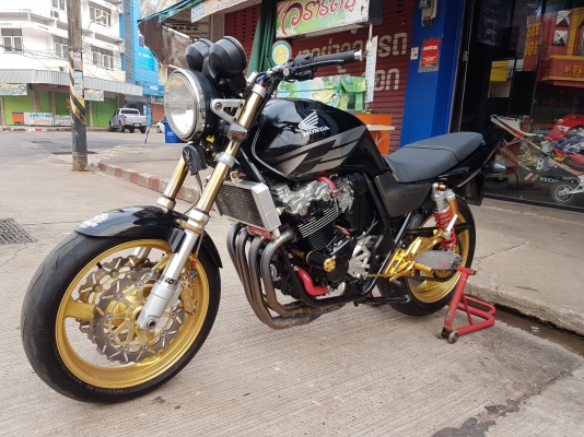 ขาย HONDA CB400 TECH1 แต่งโคตรฟลู สายถักทั้งคัน ท่อฟลูไทเทเนียม เกียร์โยงแต่ง อินวอยส์ สรรพสามิตร รา