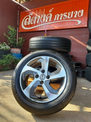ล้อแม็กฮอนด้า ขอบ15 4รู100 พร้อมยางบริดสโตน EP300 ปี18