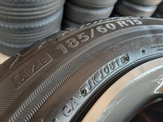 ล้อแม็กฮอนด้า ขอบ15 4รู100 พร้อมยางบริดสโตน EP300 ปี18