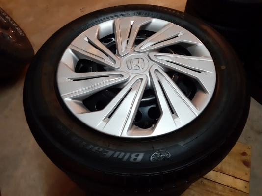 ล้อกระทะฮอนด้า 4รู100 พร้อมยางโยโกฮาม่า ปี18