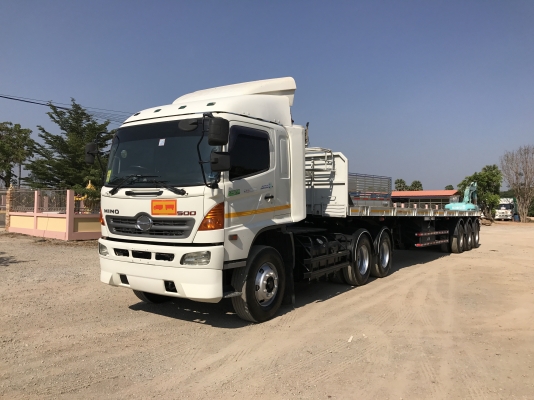 ขาย HINO MEGA FM1A 344 แรงม้า ปี 53 หัวลาก พร้อมหางพื้นเรียบสามมิตรสามเพลา ปี 61 แยกขายหัวหางค่ะ รถส