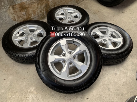 ล้อแม็กป้ายแดง Mitsu Triton ขอบ 15 พร้อมยางป้ายแดง Bridgestone 215-70-15 ลงพื้นปี 19 สวยกริ๊บๆ