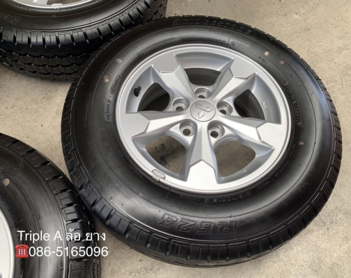 ล้อแม็กป้ายแดง Mitsu Triton ขอบ 15 พร้อมยางป้ายแดง Bridgestone 215-70-15 ลงพื้นปี 19 สวยกริ๊บๆ