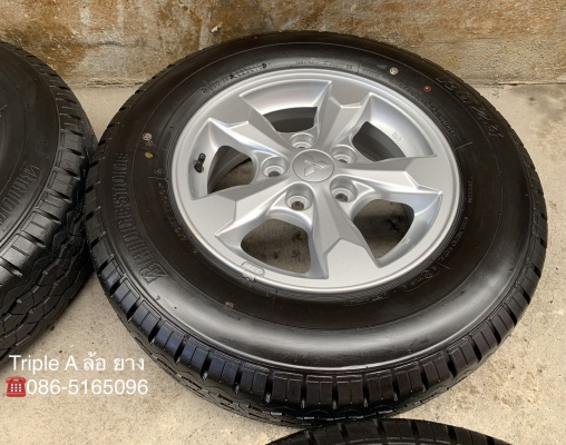 ล้อแม็กป้ายแดง Mitsu Triton ขอบ 15 พร้อมยางป้ายแดง Bridgestone 215-70-15 ลงพื้นปี 19 สวยกริ๊บๆ