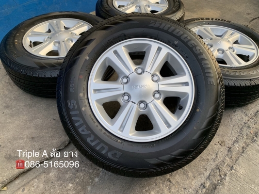ล้อแม็กป้ายแดง ISUZU D-MAX Blue Power ขอบ 15 พร้อมยางใหม่ป้ายแดง 215-70-15 Bridgestone ปี 19 สดใหม่ สวยกริ๊บ