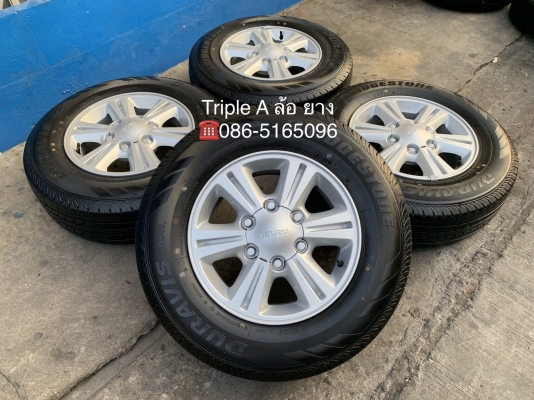 ล้อแม็กป้ายแดง ISUZU D-MAX Blue Power ขอบ 15 พร้อมยางใหม่ป้ายแดง 215-70-15 Bridgestone ปี 19 สดใหม่ สวยกริ๊บ