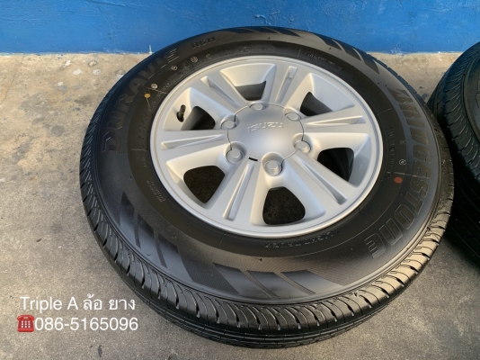 ล้อแม็กป้ายแดง ISUZU D-MAX Blue Power ขอบ 15 พร้อมยางใหม่ป้ายแดง 215-70-15 Bridgestone ปี 19 สดใหม่ สวยกริ๊บ