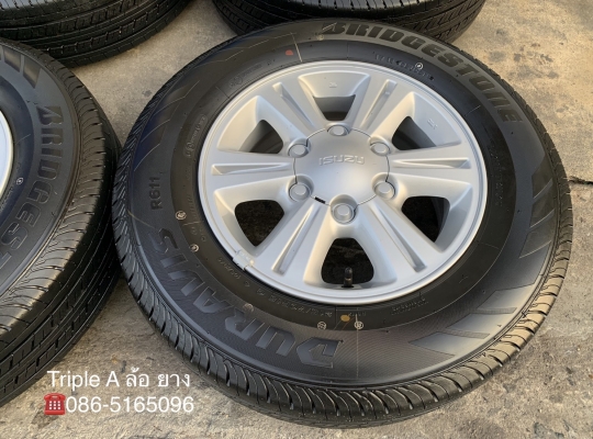 ล้อแม็กป้ายแดง ISUZU D-MAX Blue Power ขอบ 15 พร้อมยางใหม่ป้ายแดง 215-70-15 Bridgestone ปี 19 สดใหม่ สวยกริ๊บ
