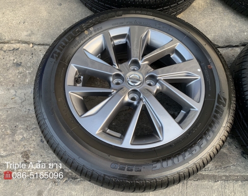 แม็กป้ายแดง Nissan Almera Sportech ขอบ 15 พร้อมยางป้ายแดง 185-65-15 Bridgestone แม็กสวยกริ๊บ ดอกเต็มๆ มีตุ่ม