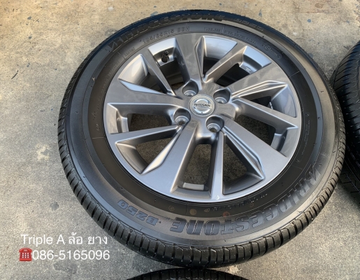 แม็กป้ายแดง Nissan Almera Sportech ขอบ 15 พร้อมยางป้ายแดง 185-65-15 Bridgestone แม็กสวยกริ๊บ ดอกเต็มๆ มีตุ่ม