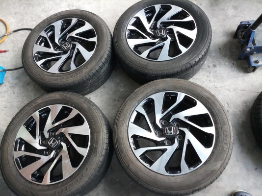 ล้อ civic ขอบ 16 ใส่ crv ได้ ล้อไม่มีรอยเบียด ยาง dunlop 215 55 16 ปลายปี17