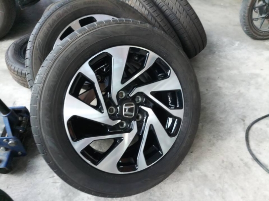 ล้อ civic ขอบ 16 ใส่ crv ได้ ล้อไม่มีรอยเบียด ยาง dunlop 215 55 16 ปลายปี17