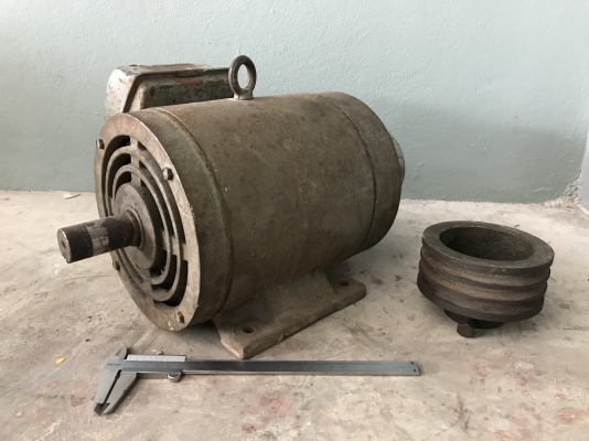 ขายมอเตอร์ไฟฟ้า Mitsubishi 3HP. 1450rpm. 220V ไฟบ้าน สภาพสวย หมุนนิ่มเดิมๆ พร้อมใช้งาน