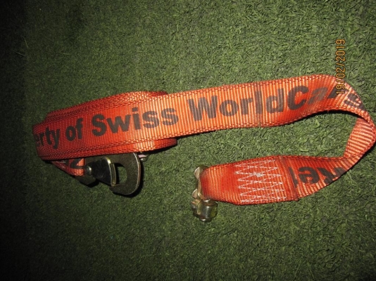 สายรัดสัมภาระของสายการบิน Swiss world cargo มือสอง มีตะขอเกี่ยว