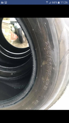 ยางขอบ18  265/60/18 ปี15 พึ่งถอดออก รถที่บ้านครับ