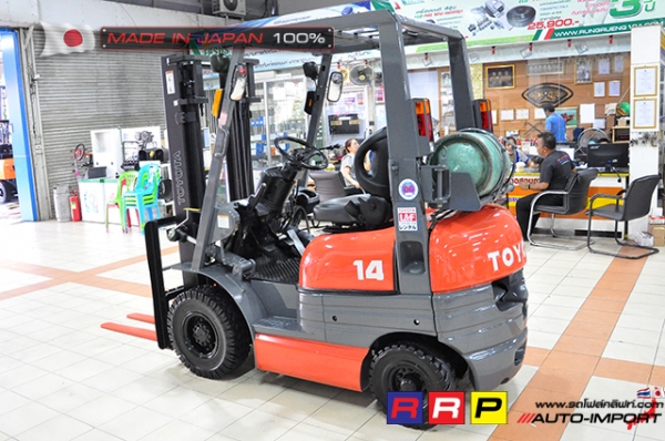 ขายรถโฟล์คลิฟท์มือสอง TOYOTA รุ่น 6FG14-13429 นำเข้าจากประเทศญี่ปุ่น 100\% ไม่เคยใช้งานในไทย ขายรถโฟล์คลิฟท์มือสอง TOYOTA รุ่น 6FG14-13429 นำเข้าจากประเทศญี่ปุ่น 100\% ไม่เคยใช้งานในไทย