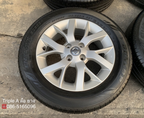 ล้อแม็ก 4รู100 Nissan Note ขอบ 15 พร้อมยาง 185-65-15 Dunlop ปี 18