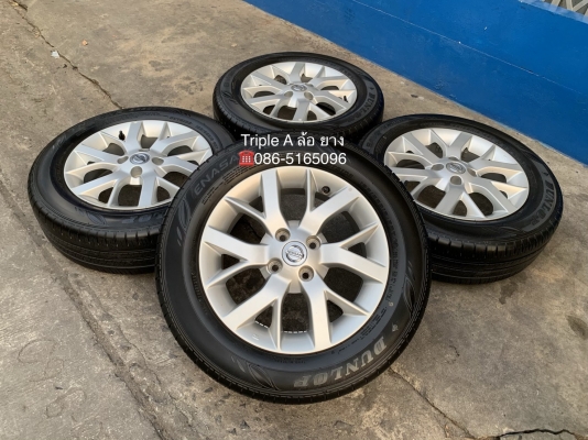 ล้อแม็ก 4รู100 Nissan Note ขอบ 15 พร้อมยาง 185-65-15 Dunlop ปี 18