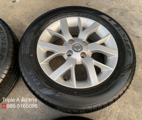 ล้อแม็ก 4รู100 Nissan Note ขอบ 15 พร้อมยาง 185-65-15 Dunlop ปี 18