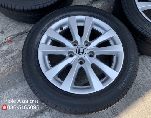 ล้อแม็ก 5รู114 Honda Civic FB ขอบ 16 พร้อมยาง 205-55-16 Yokohama ปลายปี 14